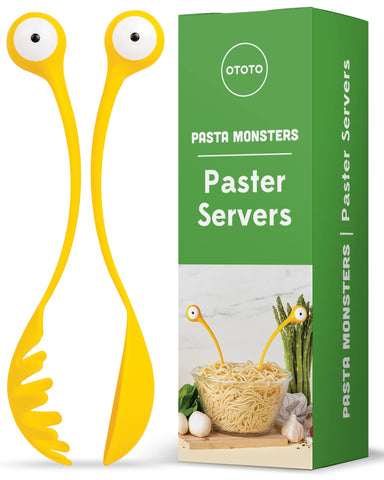 OTOTO Pasta Monsters salad spoons ready to serve pasta effortlessly.