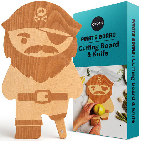 OTOTO pirate cutting board peg leg, compact prep surface for quick chopping