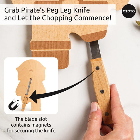 OTOTO pirate cutting board serving tray, doubles as stylish snack platter