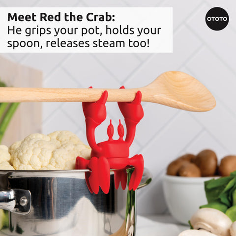 OTOTO Crabby pasta strainer clips for hands-free pasta draining.
