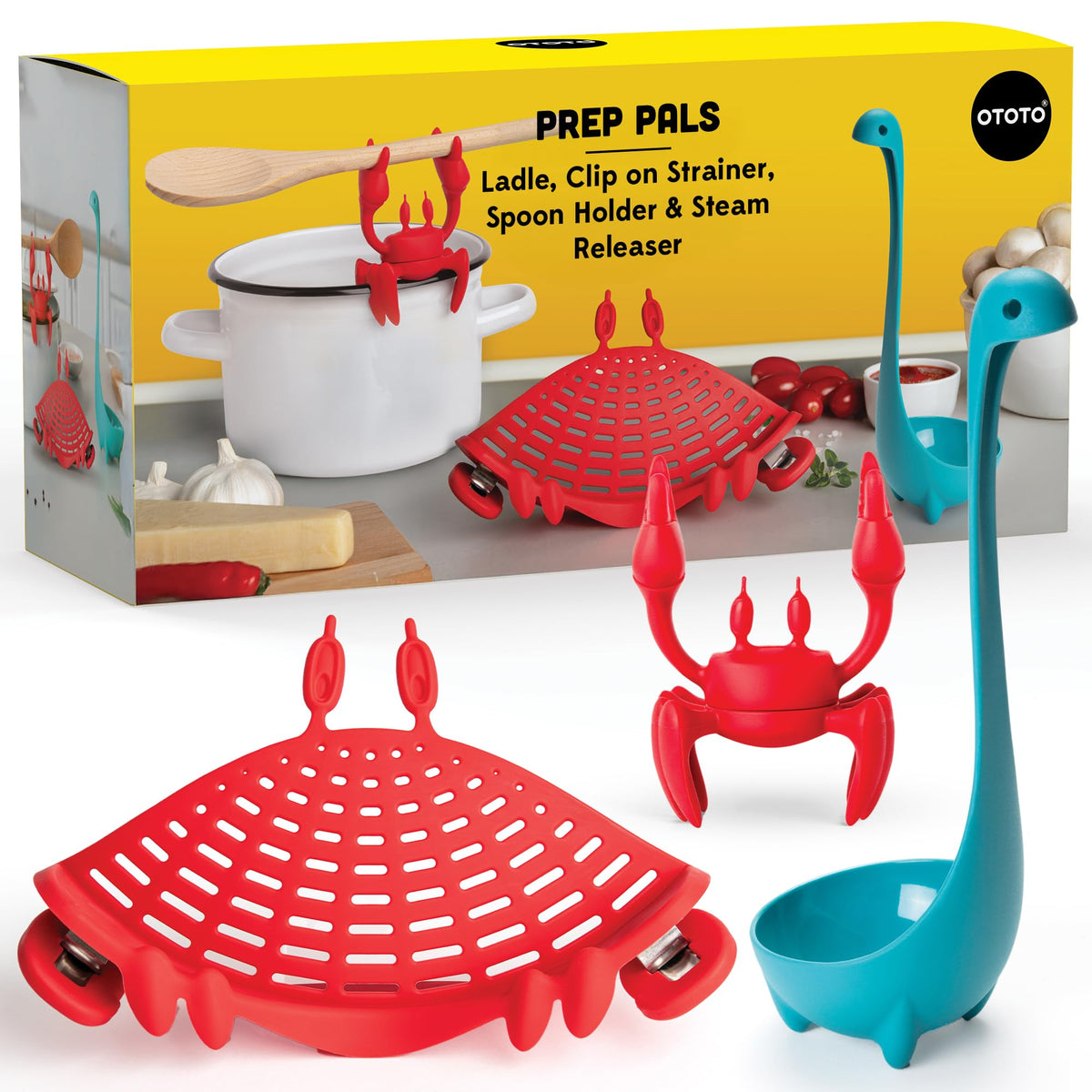 OTOTO Red the Crab spoon rest keeps counters clean and organized.