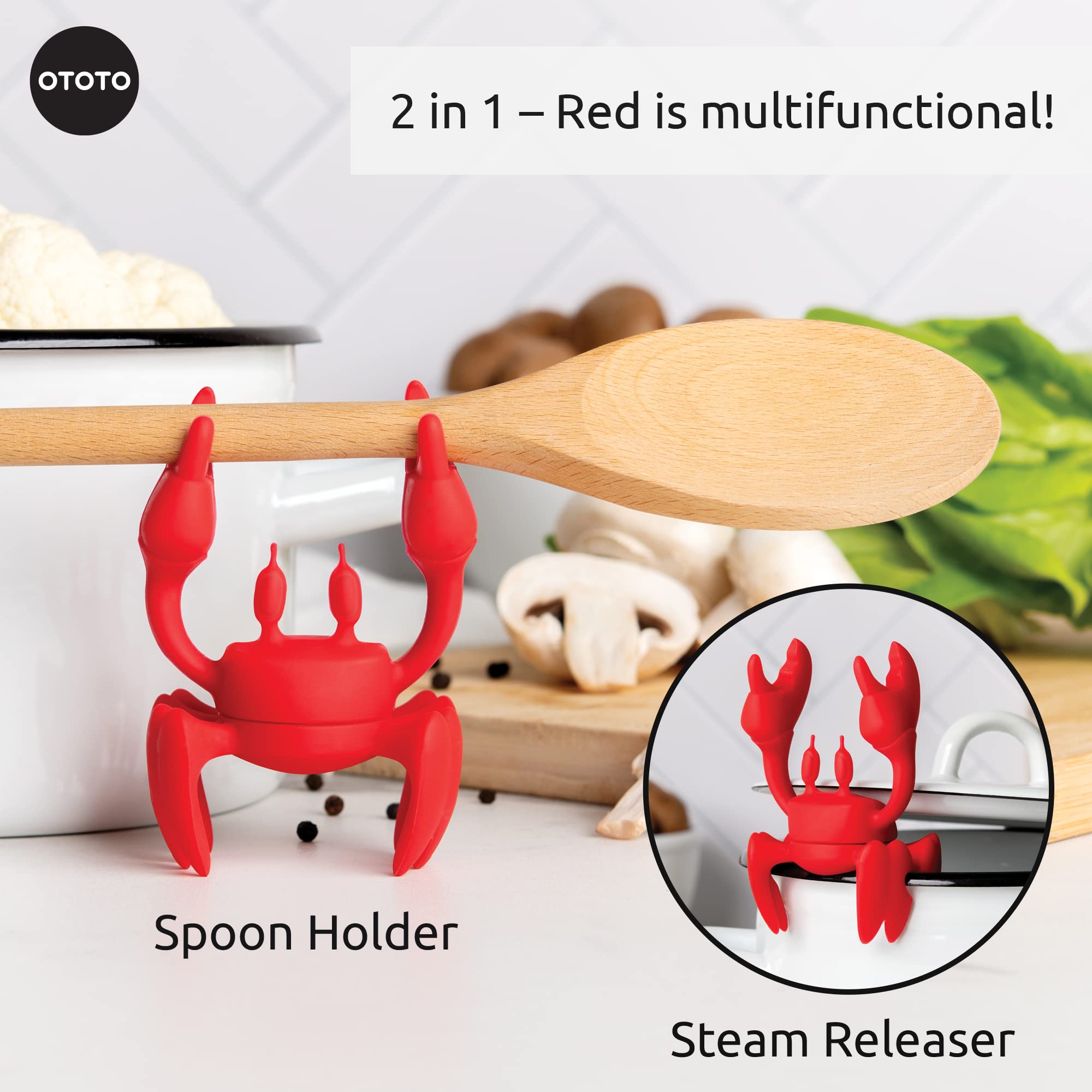 OTOTO Red the Crab holds spoons and ladles securely