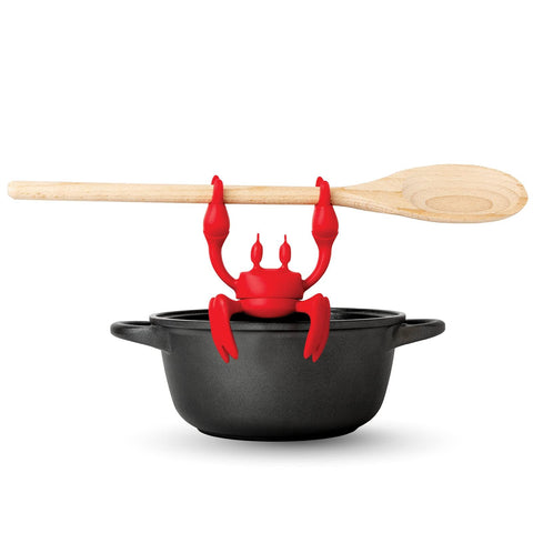 OTOTO Red the Crab utensil rest on stove keeping spoons organized