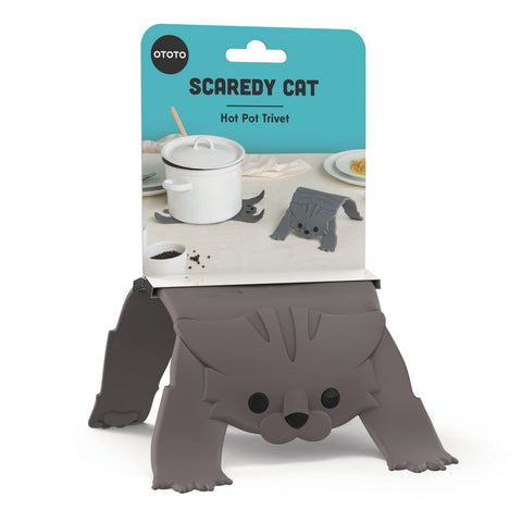 OTOTO Scaredy Cat trivet-kitchen-counter protects surfaces from hot pots with whimsy
