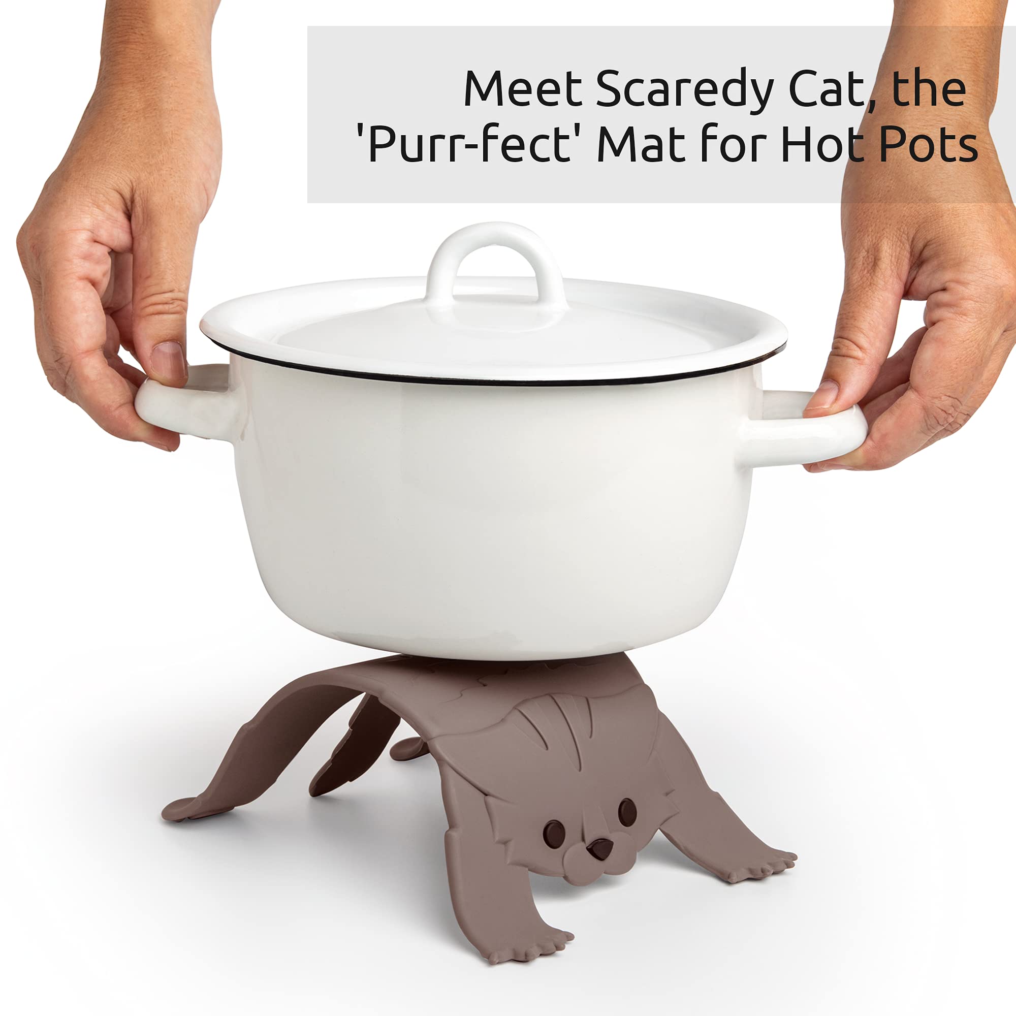OTOTO Scaredy Cat silicone-trivet-cat-design adds feline flair while guarding counters