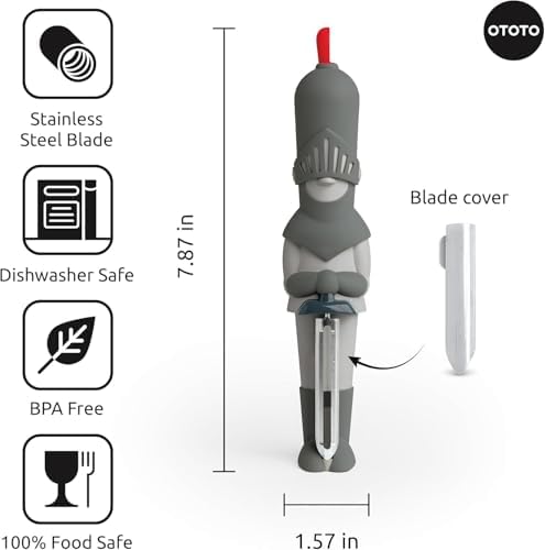 OTOTO Sir Peels A-Lot stainless steel construction resists rust with daily use.