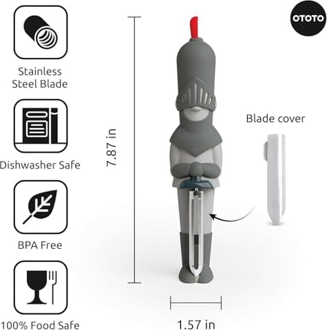 OTOTO Sir Peels A-Lot stainless steel construction resists rust with daily use.