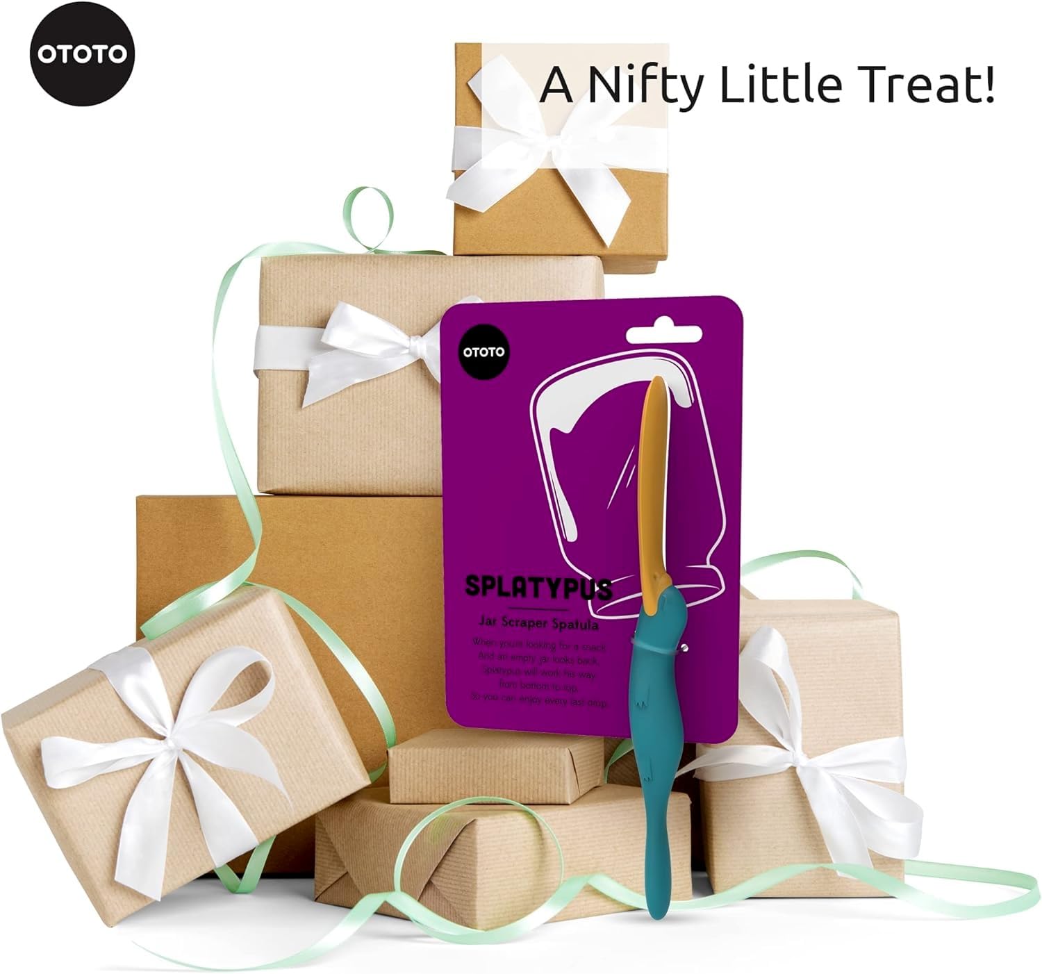 OTOTO Splatypus heat-resistant spatula handles warm spreads safely.