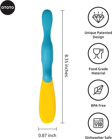 OTOTO Splatypus peanut butter spreader helps scoop cleanly from jars.