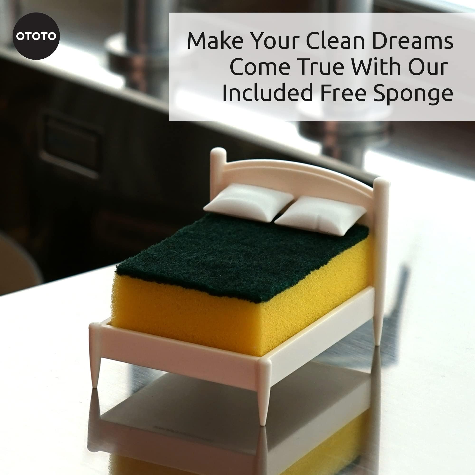 OTOTO sponge holder with two pillows cradles the sponge