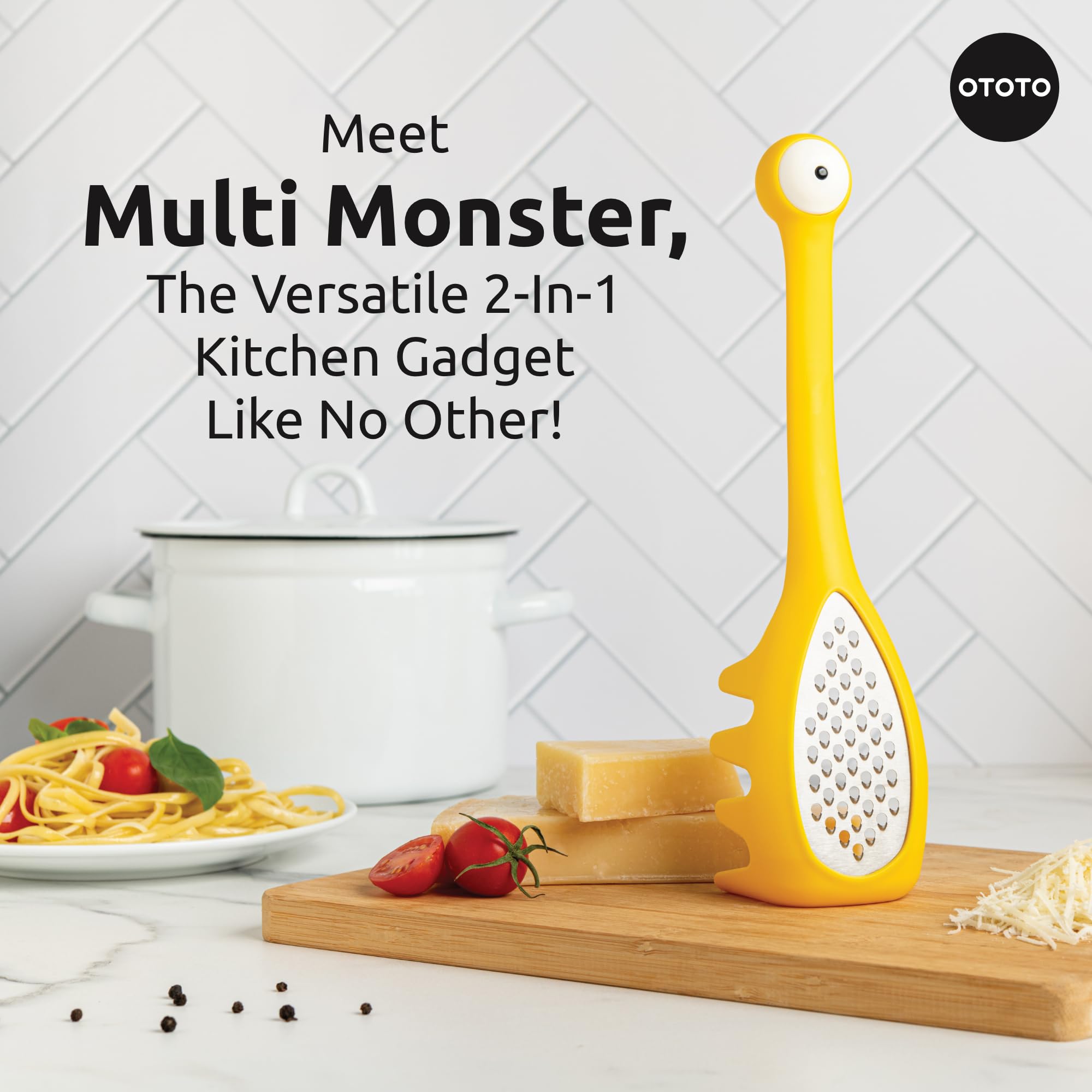 OTOTO stainless steel grater-spoon is durable and dishwasher safe.