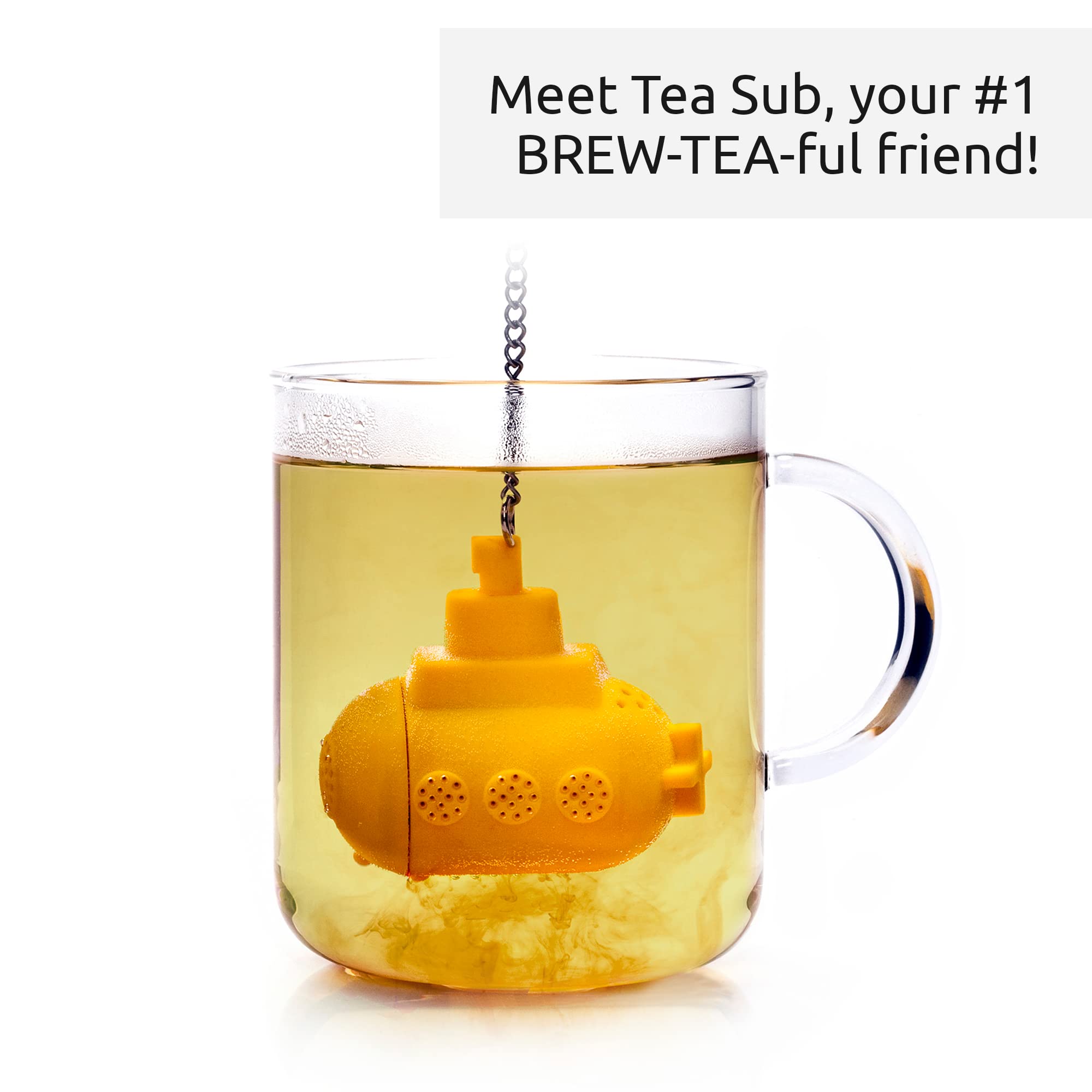 OTOTO Tea Submarine infuses tea in cup for a fresh, flavorful infusion.