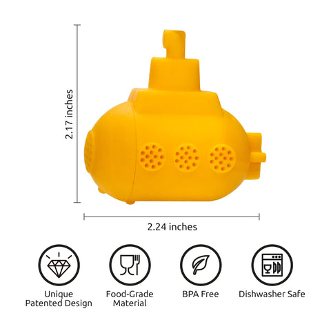OTOTO Tea Submarine interior holds leaves, preventing mess during steeping.