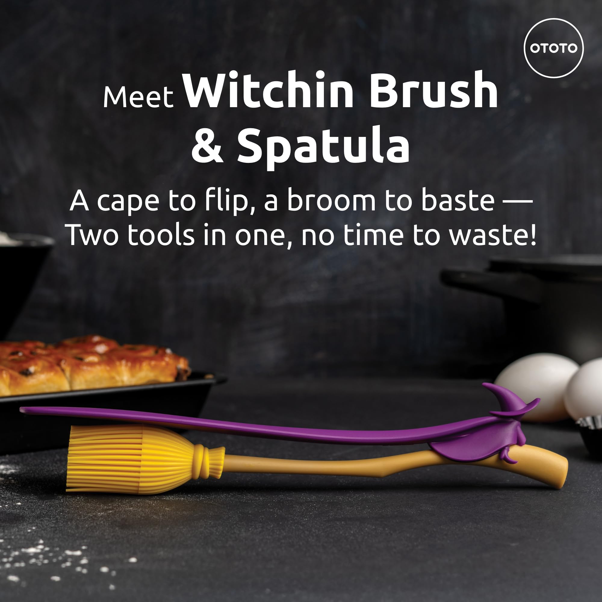 OTOTO Witchin silicone spatula cape design ideal for flipping and scraping bowls