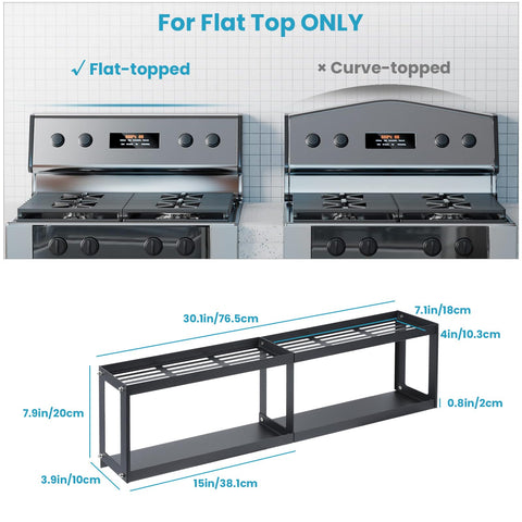 OTraki stainless steel magnetic shelf back view with matte finish and fence