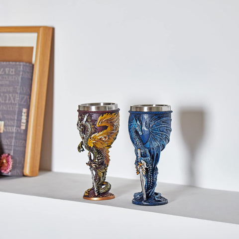 Ottalent goblet ornament-use close-up, highlighting its display-worthy dragon motif.