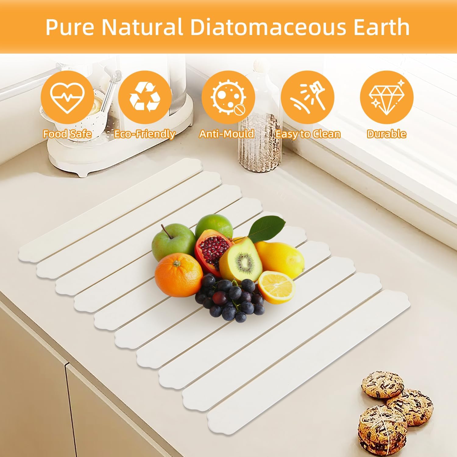 Ottkids mat used for washing vegetables and fruits on the counter.