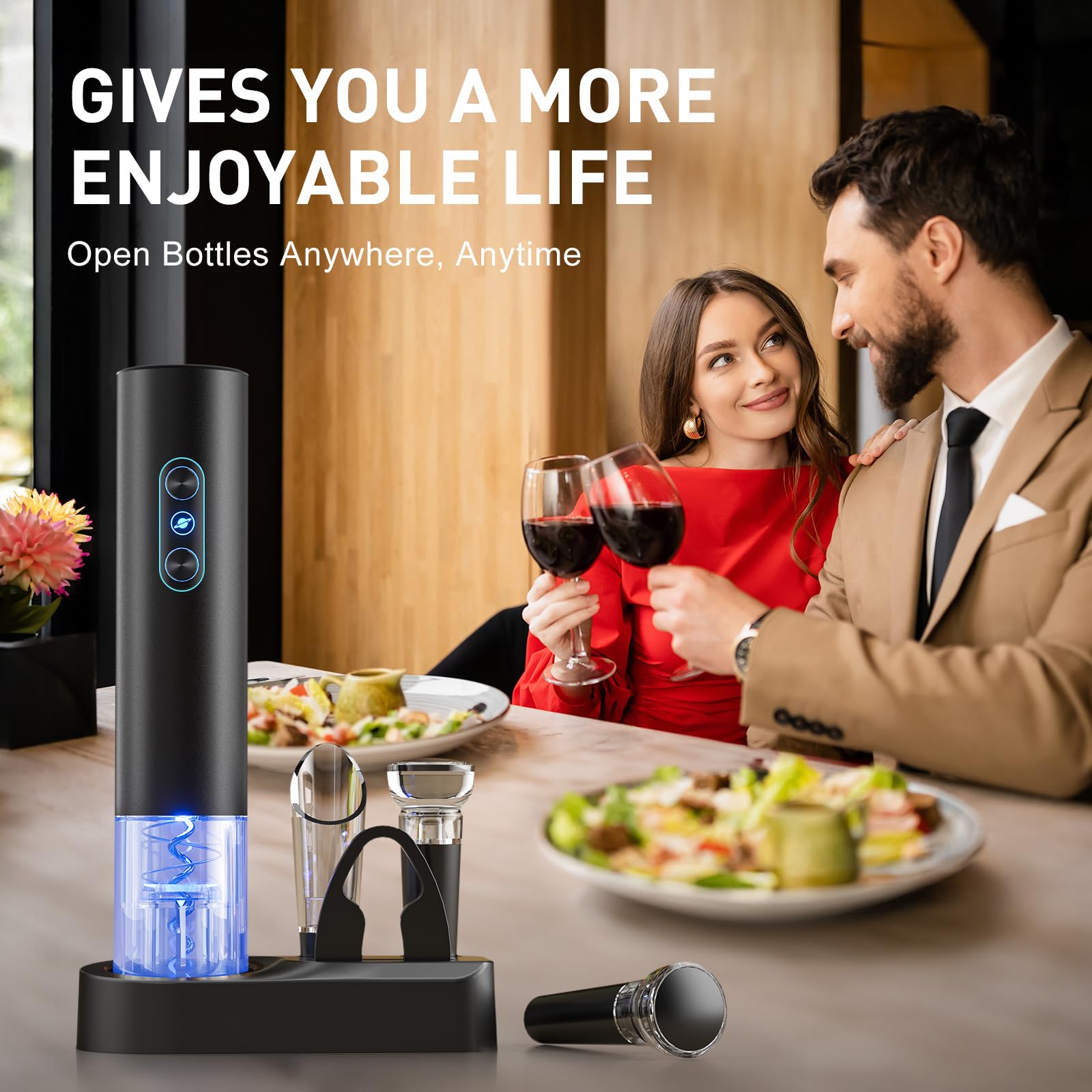 Otuseta electric wine opener aerator pourer enhances aroma and pour control