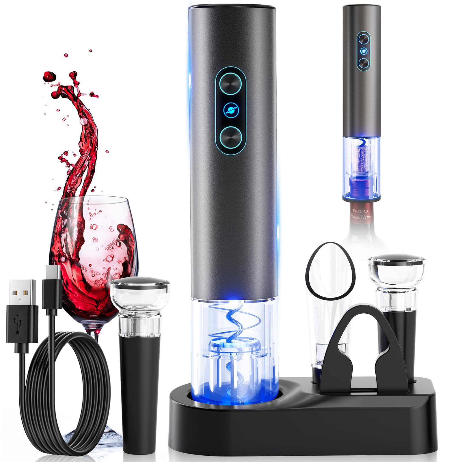 Otuseta electric wine opener with battery focus enables fast corking up to 100 bottles per charge.