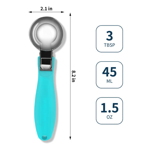 OTVAFAVA cookie scoop offers 3 Tbsp capacity for generous portions.