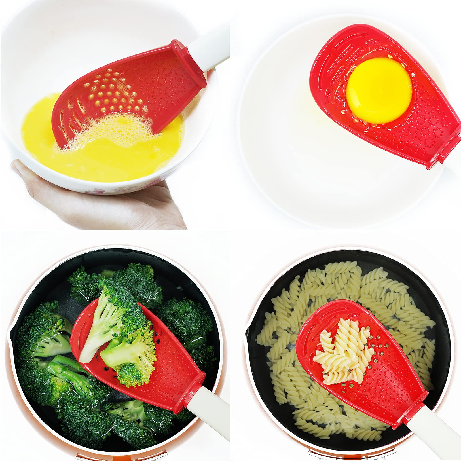 Ouboda slotted spoon drains liquids while lifting foods safely.