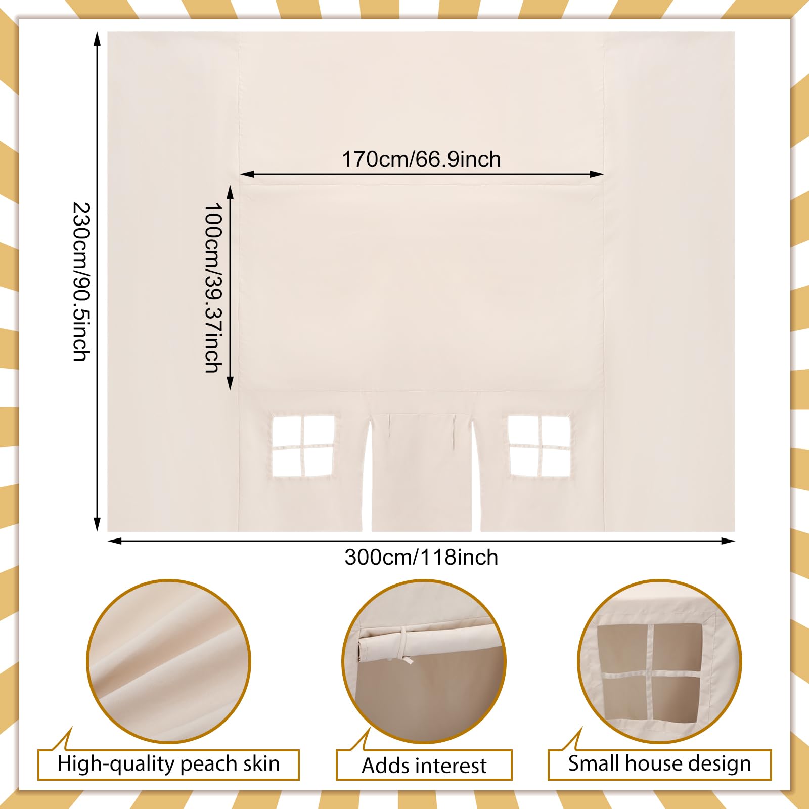 Oudain large beige tabletent 230x300 cm ready for any table transformation