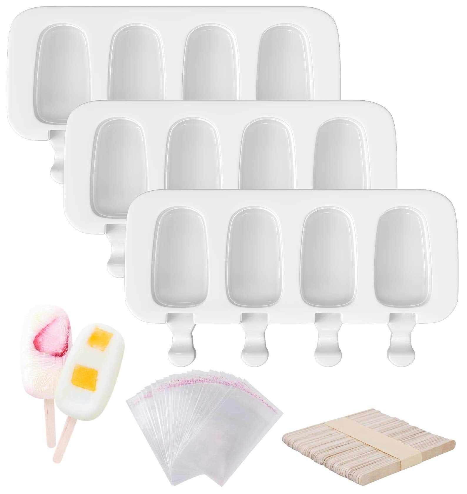 Ouddy Life popsicle molds package with sticks and bags for quick homemade treats