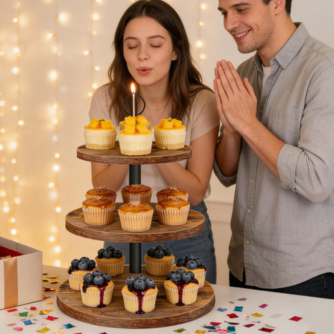 OugeWood 2-pack cupcake stand set creates cohesive dessert table displays