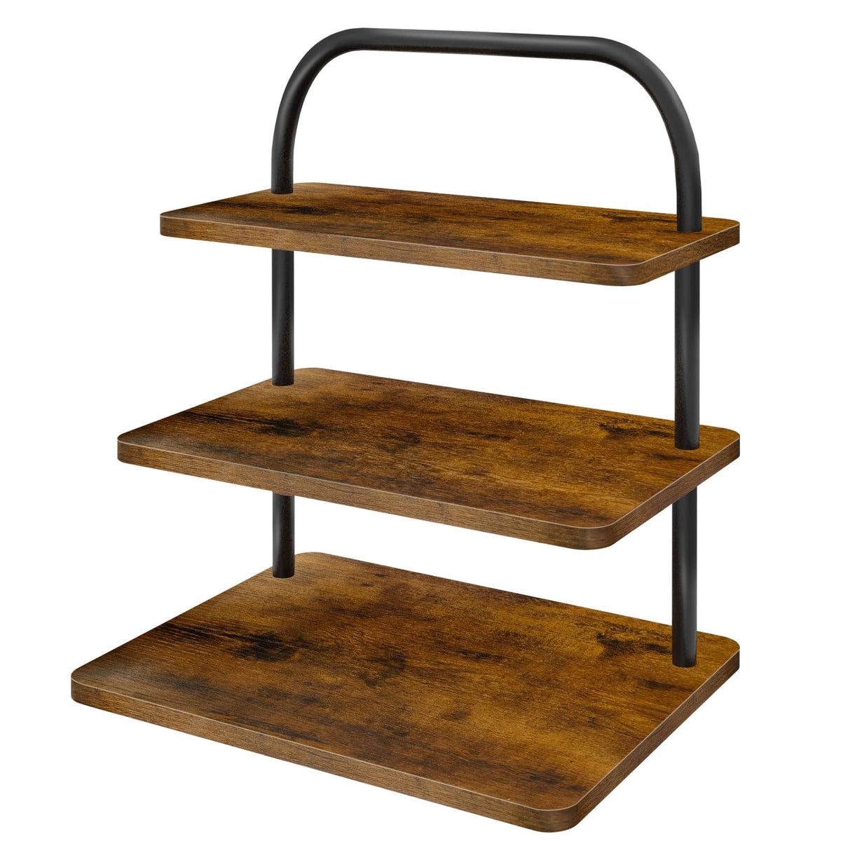 OugeWood Cupcake Stand 3-Tier wood base, spacious display for up to 50 cupcakes.