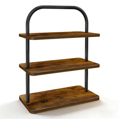 OugeWood 3-tier wooden cupcake stand displays cupcakes beautifully for parties.