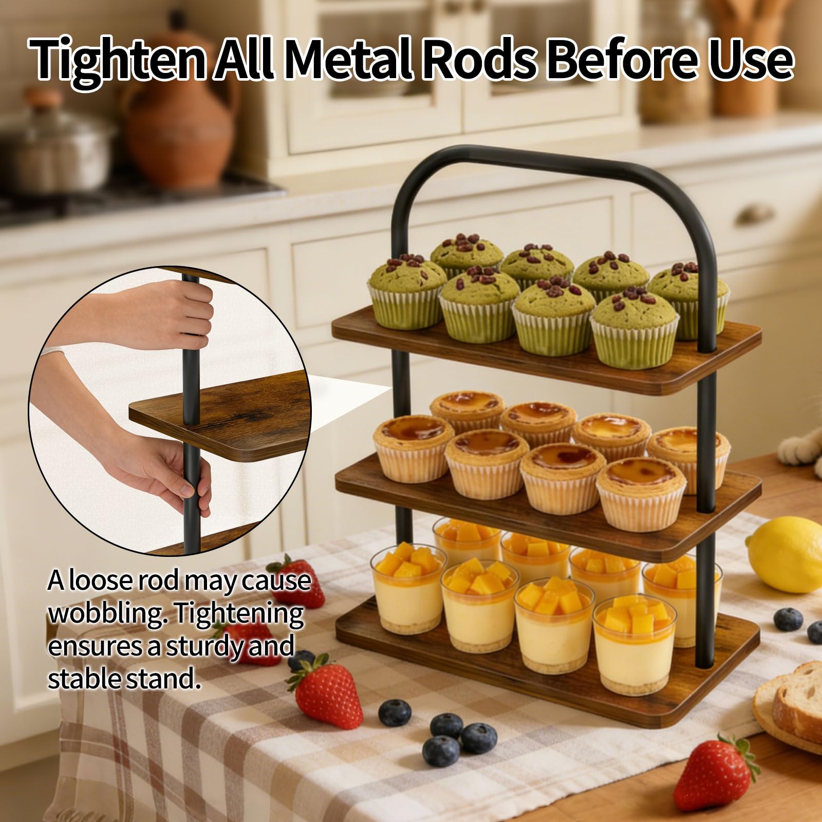 OugeWood farmhouse decor friendly design enhances dessert tables at gatherings.