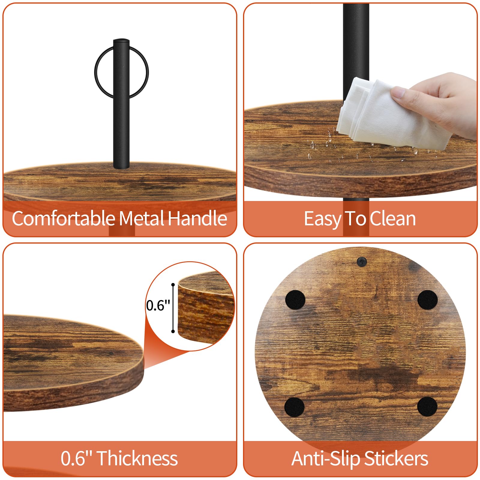 OugeWood cupcake stand spacing adjustable for various treats.