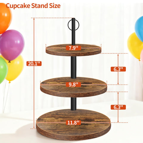 OugeWood cupcake tower rear support enables easy access.