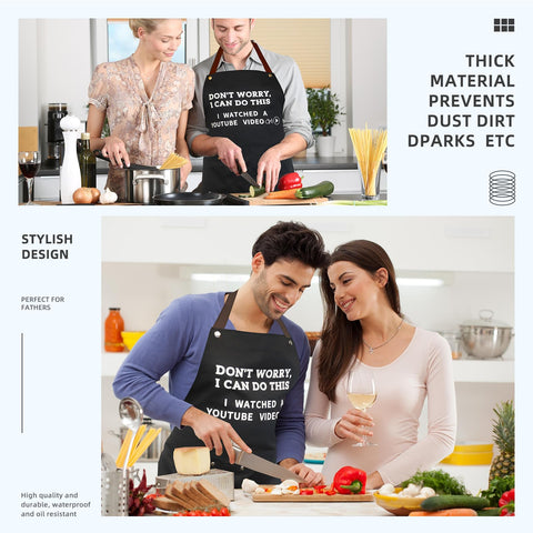 Ougher kitchen apron offers full coverage with 33 by 27 inches size.