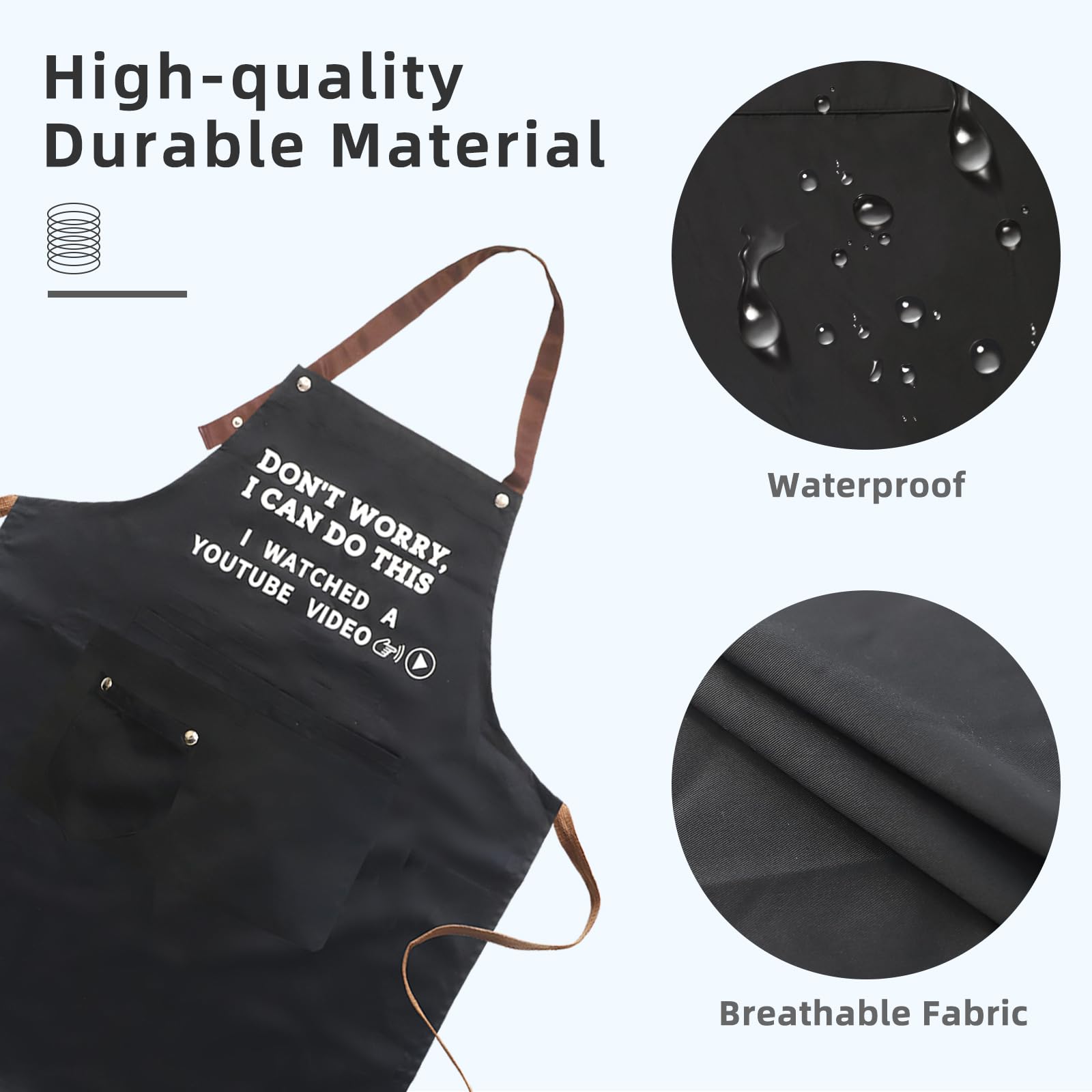 Ougher cooking apron suited as gift for dad, husband, or friends.