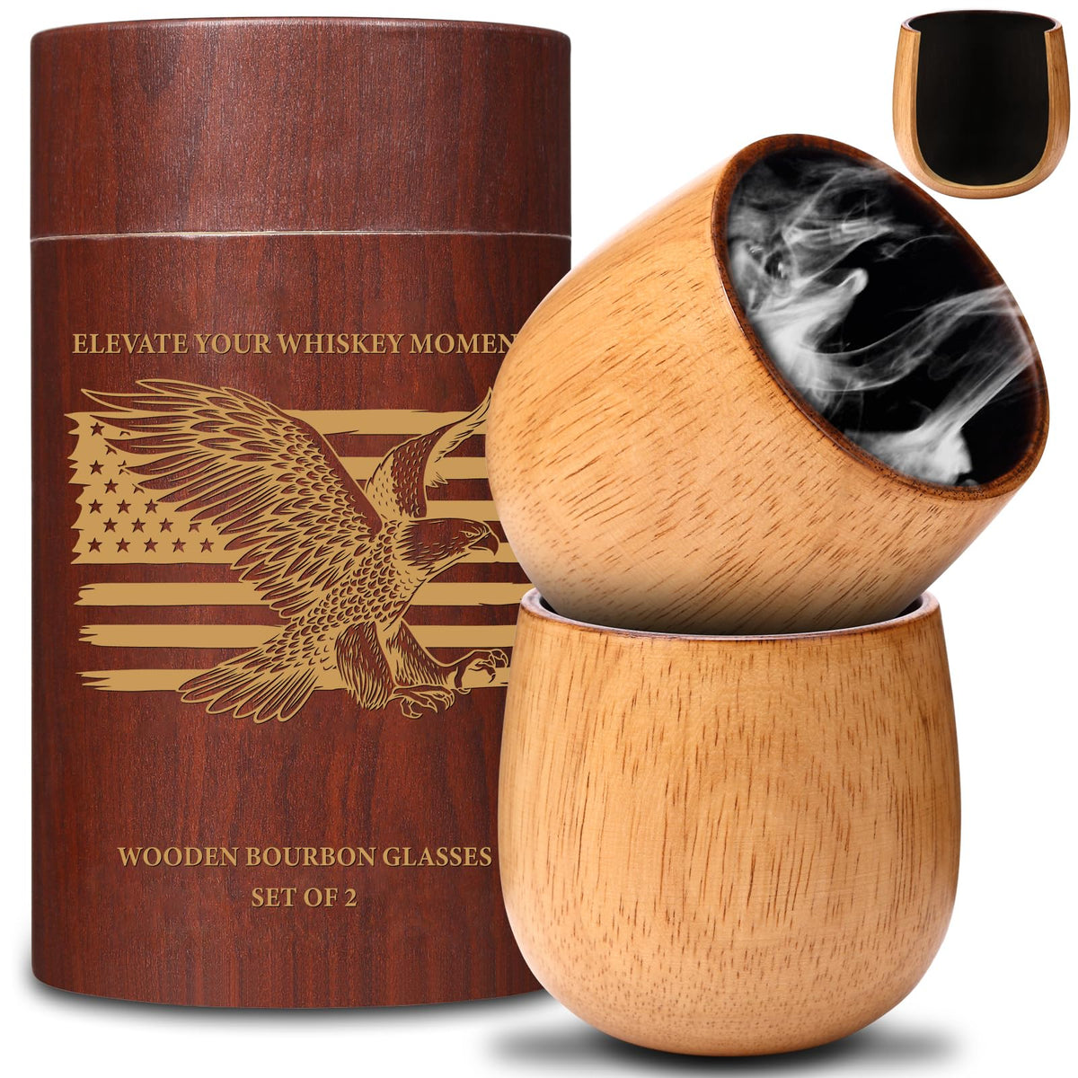 OUHT Oak Charred Whiskey Glass with rich texture enhancing aroma and flavor perception.