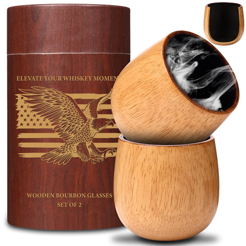 OUHT Oak Charred Whiskey Glass with rich texture enhancing aroma and flavor perception.