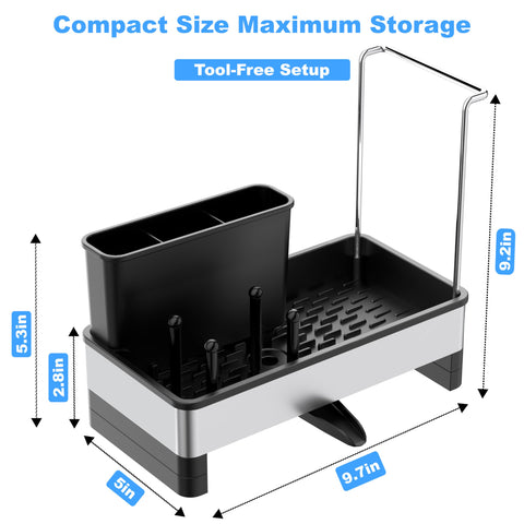 Easy tool-free assembly for quick setup on kitchen counter or laundry.