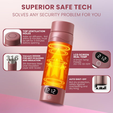 OULONGER kettle LCD display shows precise temperature for drinks