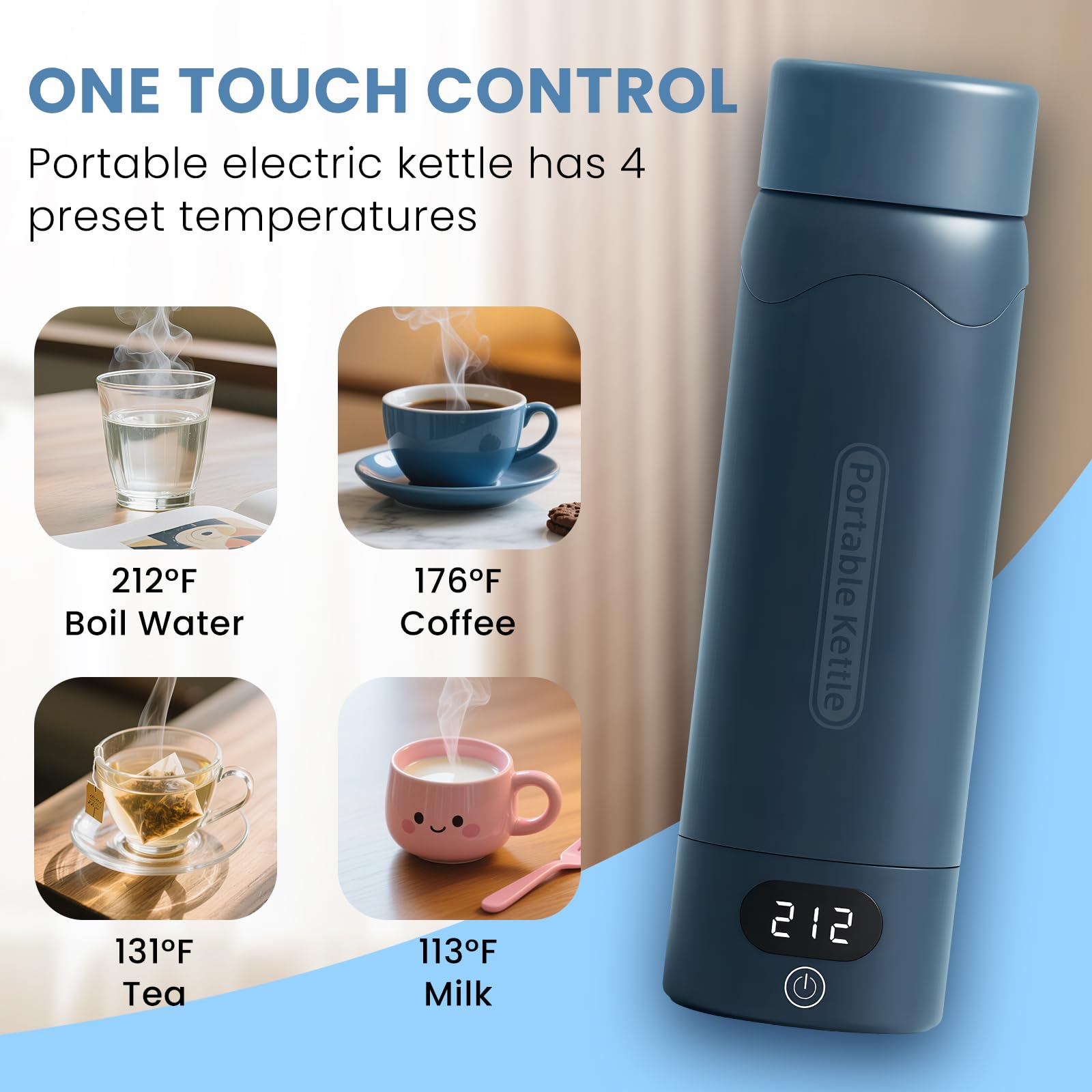 OULONGER travel kettle compact 500ml size, ideal for travel or office