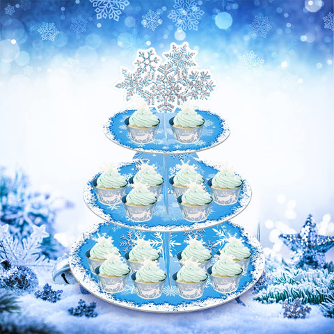 OULUN winter-themed display elevates dessert presentation for cozy celebrations