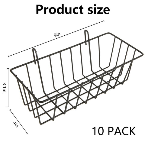 Oungy 10-pack wall baskets provide durable, drill-free storage.