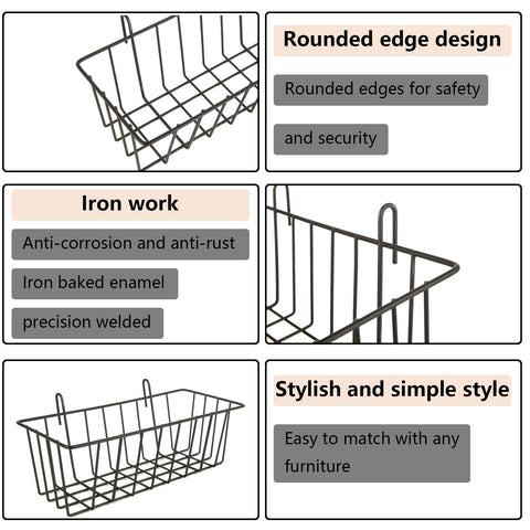 Oungy black wire storage basket ideal for kitchen organization.