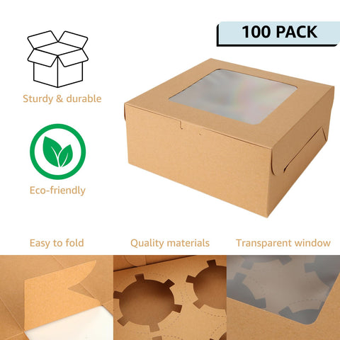 Oungy box with clear window highlights desserts for display.