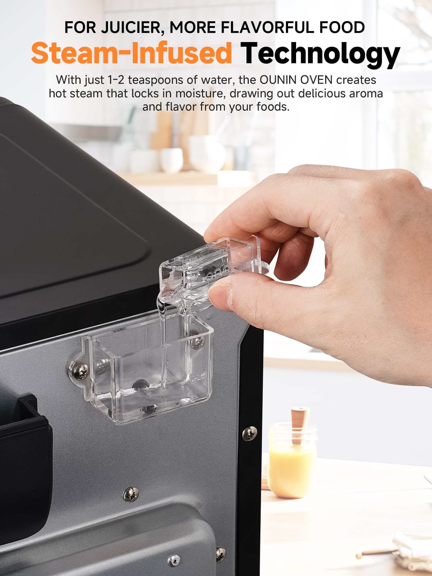 OUNIN 6-in-1 control-panel image demonstrates versatile presets for everyday meals.