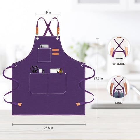 OUNLEN canvas apron shows its 3-pocket design to keep tools handy