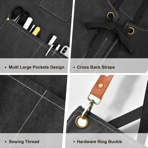 OUNLEN Chef Apron brass buckle detail highlighting adjustable fit