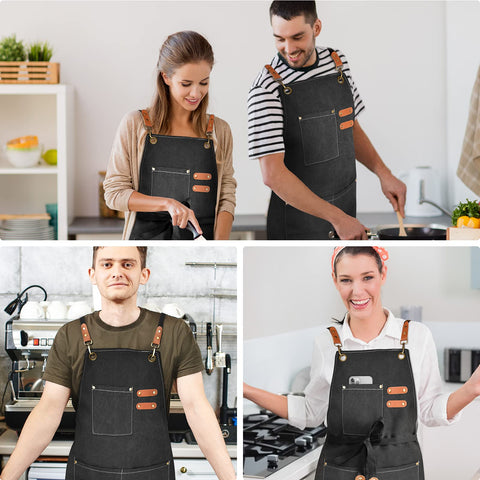 OUNLEN Cross-back apron suitable for home, studio, and workshop tasks