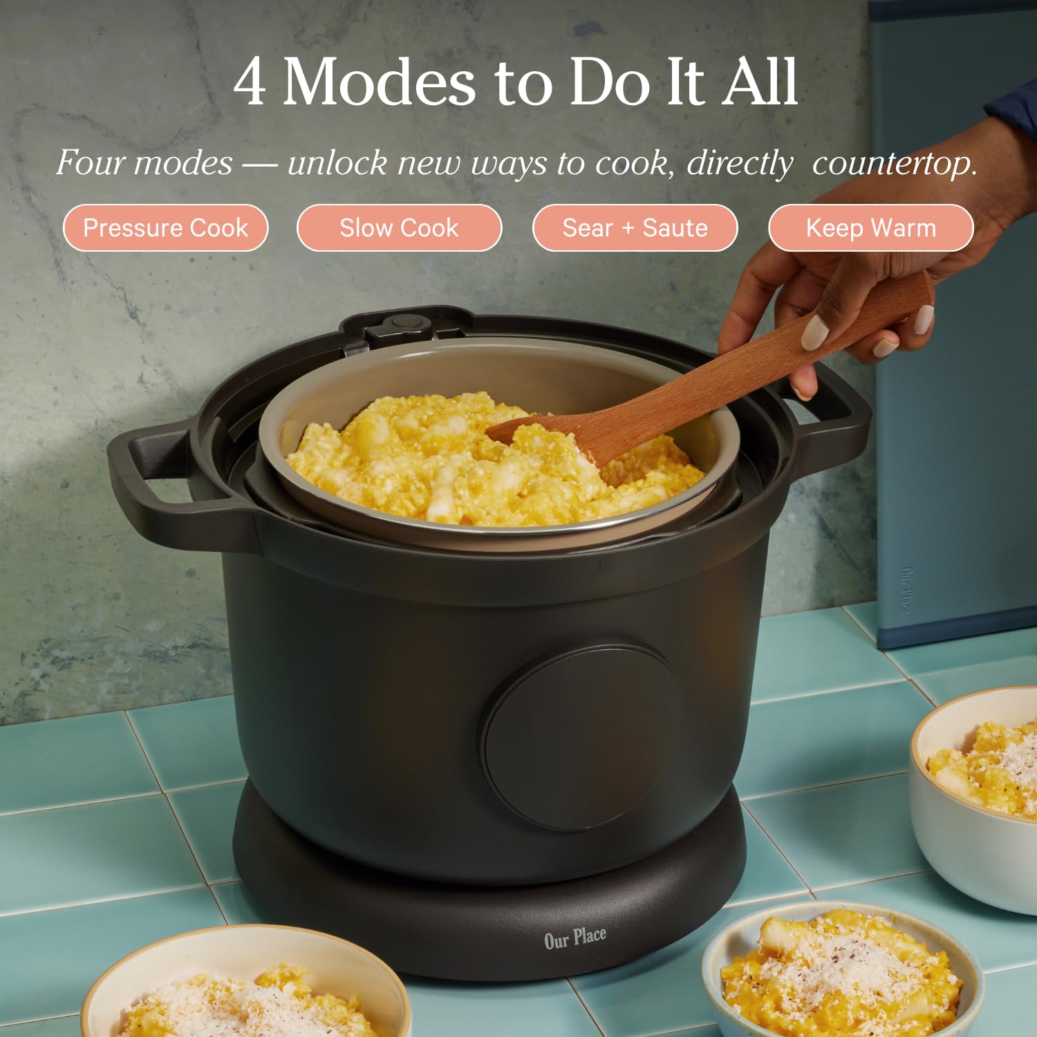 Our Place Dream Cooker ceramic inner pot for easy release and cleaning