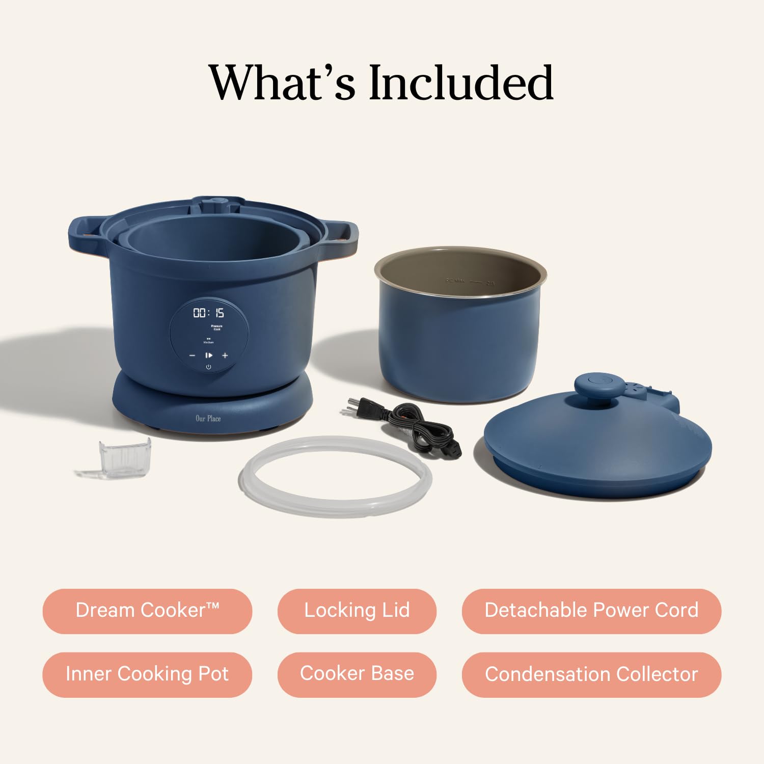 Our Place Dream Cooker with 6 Qt capacity handling family-sized meals.